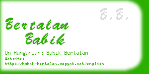 bertalan babik business card